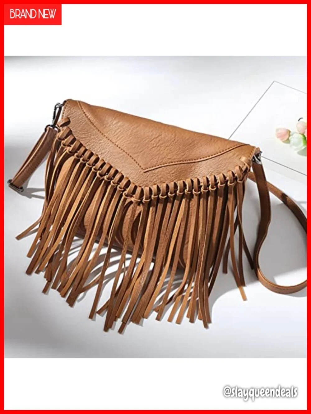 Vintage Fringe Hobo Bag Vegan Leather Tassel Crossbody Purse Shoulder Bag